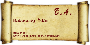 Babocsay Ádám névjegykártya