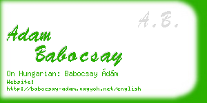 adam babocsay business card